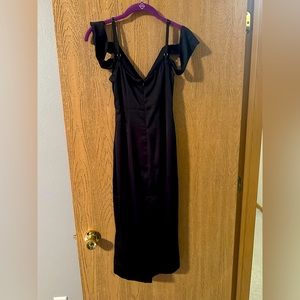 Black satin dress